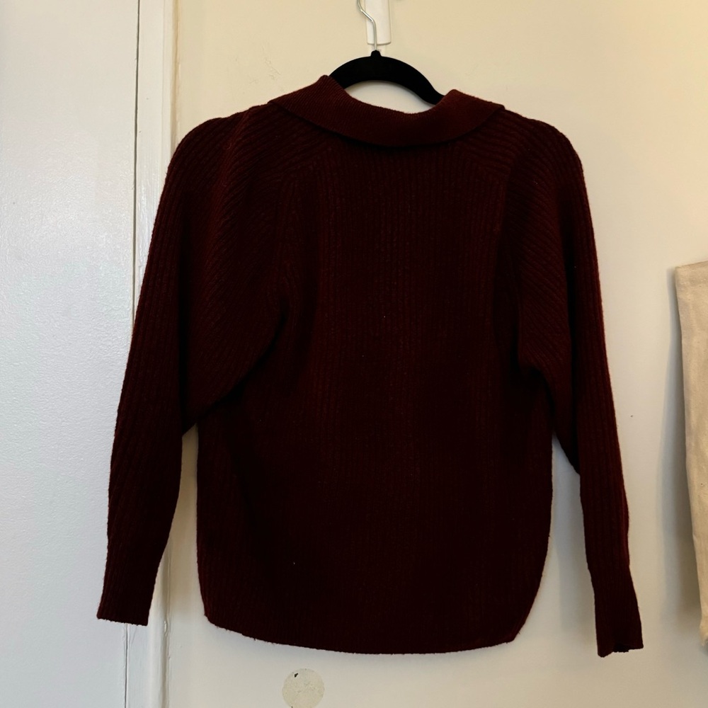 ❌ SOLD ❌ ASOS Design Burgundy Knit Collared Sweater - Picture 5 of 5